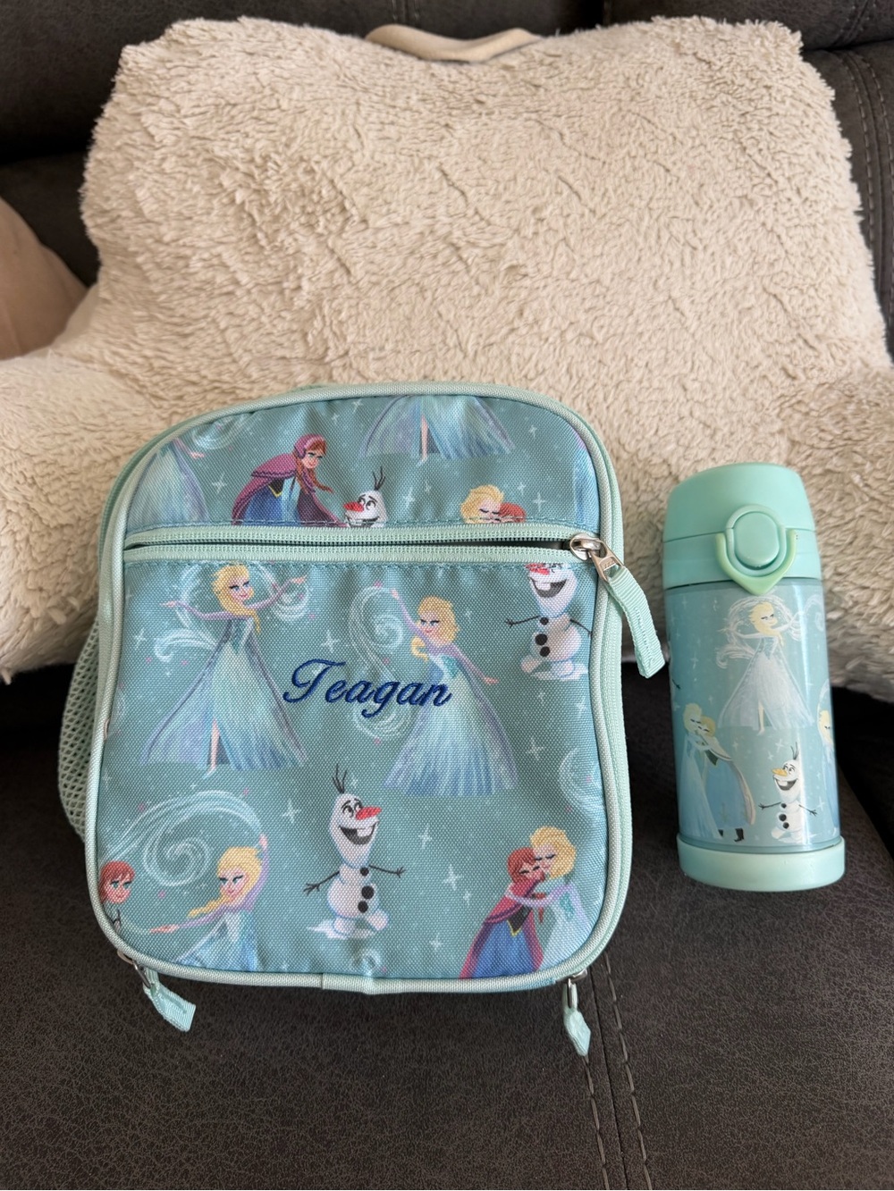 Pottery Barn Kids Mint Frozen Lunch Bag and Bottle Set